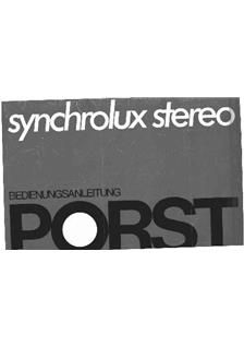 Porst Germany Synchrolux Stereo manual. Camera Instructions.